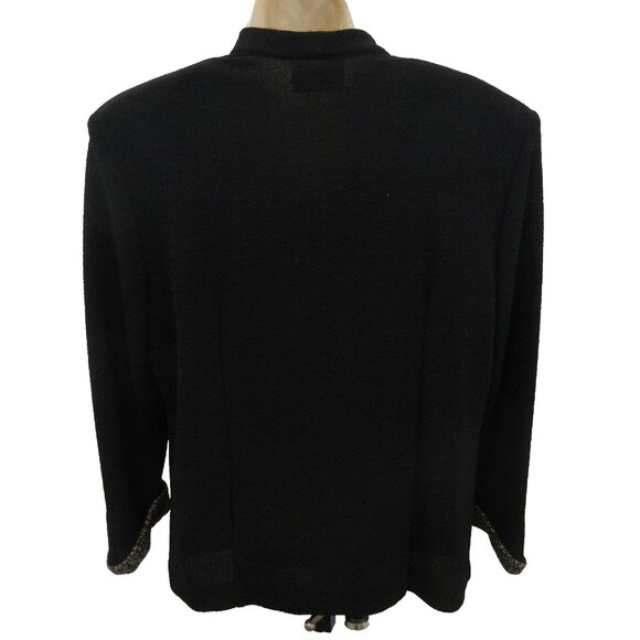 Positive Attitude Blazer Jacket Womens Size 12 Petite Black w/ 1 Button Closure - Picture 2 of 7